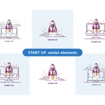 Rocket Start Up Vector