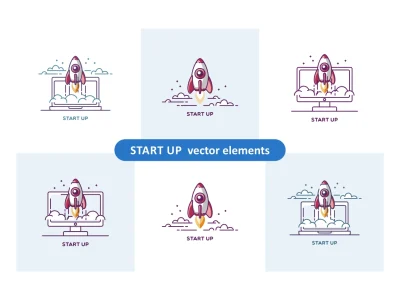 Rocket Start Up Vector